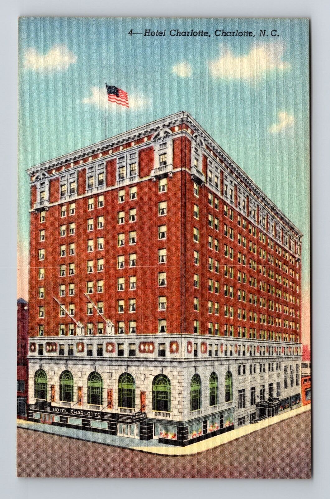 Charlotte NC-North Carolina, Hotel Charlotte, Advertisement, Vintage Postcard