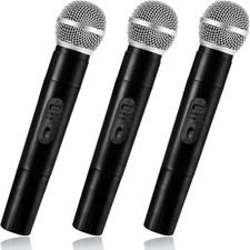 3 Pcs Kids Microphone Toy,Plastic Fake Microphone Pretend Play Toy Black Stage M