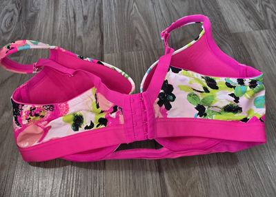 Cacique 42DD Bra Boost Balconette Pink floral Print Padded