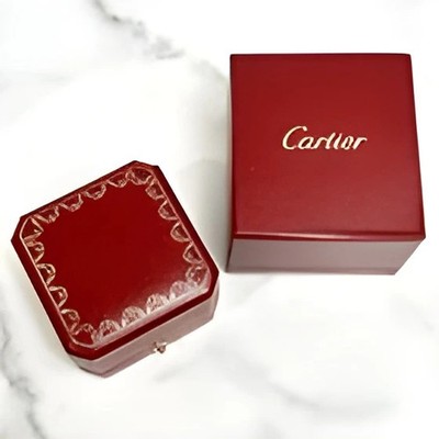 Cartier Love Ring Box Red Jewelry Travel Case Empty Luxury Display