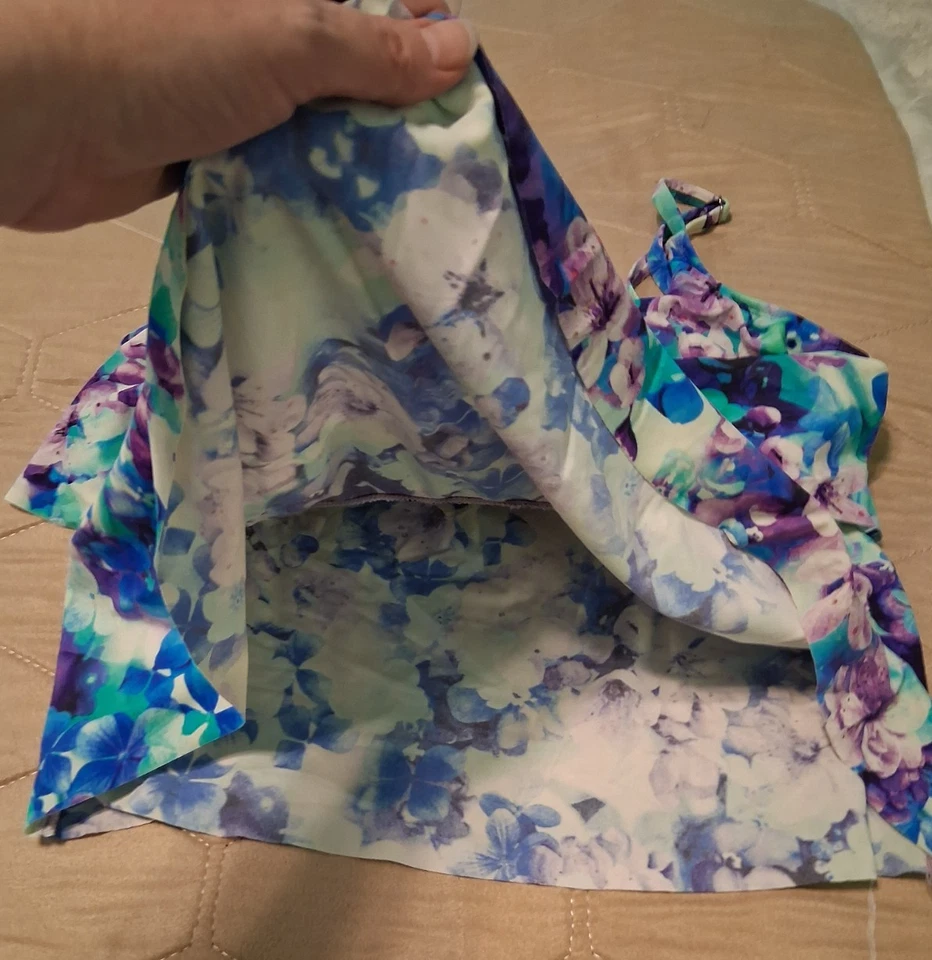 2 Mujer Tankini Traje de Baño Traje de Baño Tops Solo Paisley Floral Usado Talla 14 Foto 4 de 4