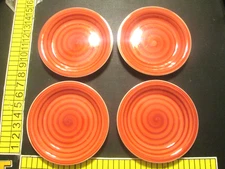 Philippe Richard Swirl Cranberry Red 7.5" Plate (Set of 4)