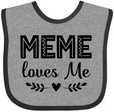 Inktastic Meme Loves Me Baby Clothes Baby Bib Girl Childs Clothing Grandchild