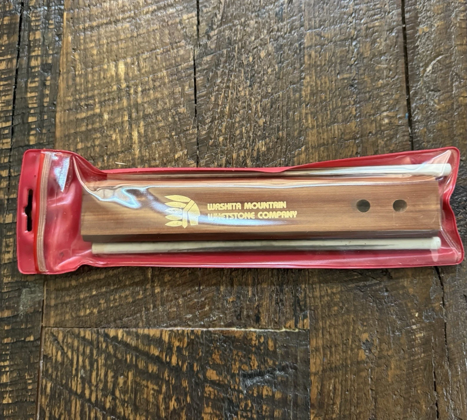 WASHITA MOUNTAIN WHETSTONE CO Knife Sharpener Set In Case 2 Rods + Stand CLEAN