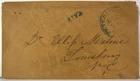 1860s CONFEDERATE CIVIL WAR STAMPLESS COVER HANDSTAMP PAID BLUE INK POSTMARK