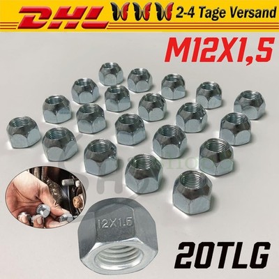 20 Radmuttern Kegelbund Stahlfelgen M12x1,5 für Hyundai Accent Atos Coupe Elantr