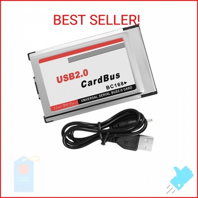 Beuiouer PCMCIA to USB 2.0 CardBus Dual 2 Port 480M Card Adapter for Laptop PC C