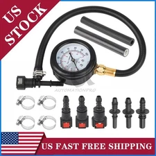 Fuel Injection Pressure Tester Injector Pump Gauge Kit with 3 Connectors 100 PSI