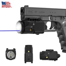 1200 Lumens Bright Pistol Light Laser Combo Tactical Flashlight Blue Sight Beam