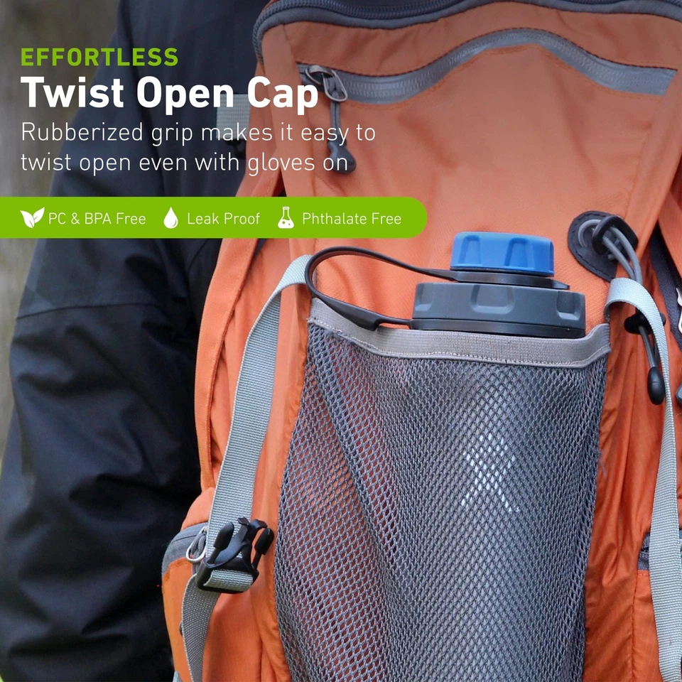 Tapa de botella de boca ancha púrpura 2 en 1 sin salpicaduras para beber sin BPA Foto 3 de 4