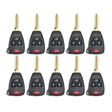 10 X 2004-2018 Chrysler Dodge Jeep / 4-Button Remote Head Key / OHT692427AA (AFT