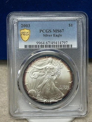 2003 ASE Peripheral Toner - MS67 - PCGS - Dark Purple & Blue