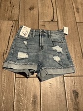 Windsor Women  s Distressed Blue Washed Shorts Size S New with Tags Stretch