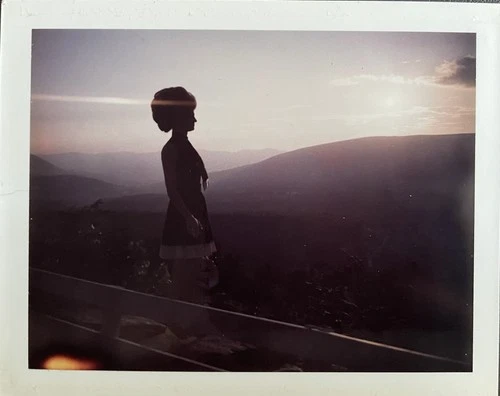 BIG BOUFFANT IN SUNSET Shadow Woman w/ Big Hair Funny Vintage Photo 1972 - product listing photo
