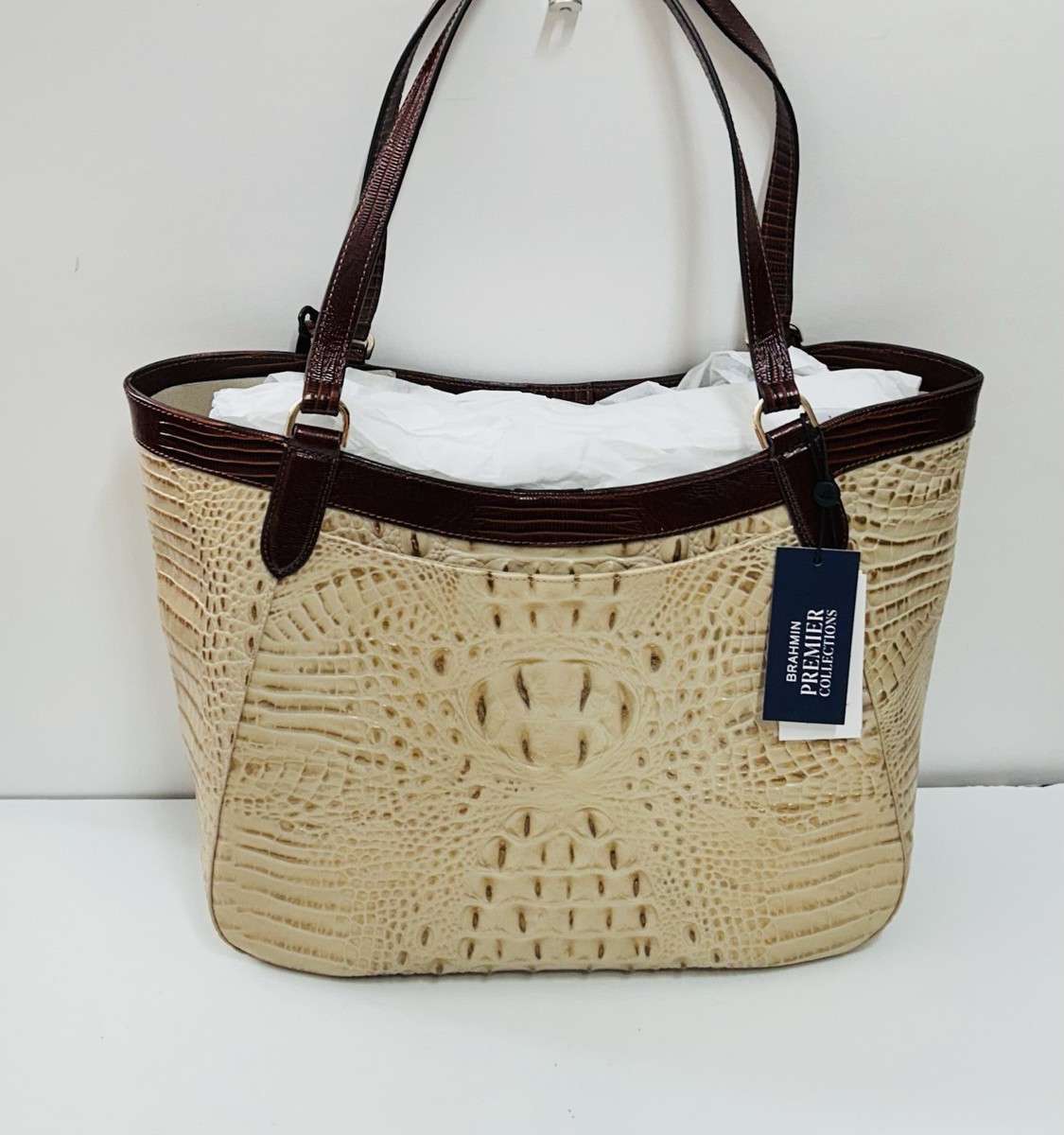 BRAHMIN NWT SANDSTORM LADYBIRD ALIZA TOTE ~ GENUINE LEATHER | eBay