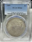 Morgan Silver Dollar 1889 PCGS MS64 $1 Uncirculated Coin