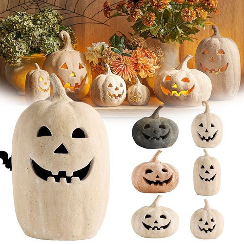 Pottery Barn Pumpkin Decorations Halloween LED Light Up Tabletop Decor For Home