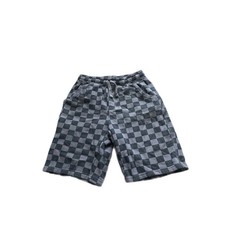 Fabkids Checkerboard Athletic Shorts YXL Gray Drawstring Elastic Waist Pockets