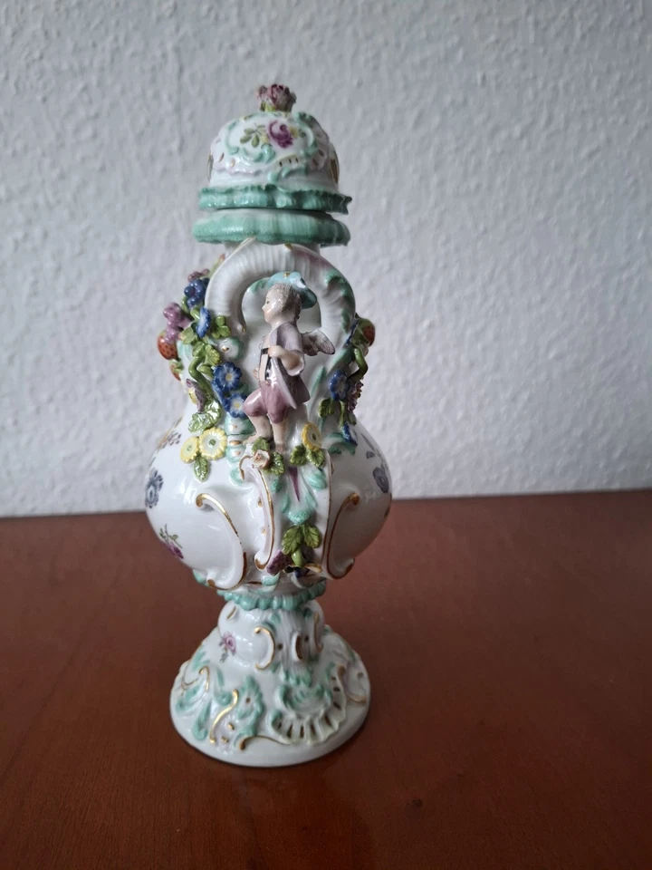 Meissen -Frühe Figürliche Potpourrivase mit Blumen u. Früchte um 1750-60 / Nr.1 - Bild 2 von 4