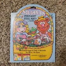 NEW Vintage MUPPETS Instant Egg Art Decorating Kit 12 Wrappers Sun Hill 1991