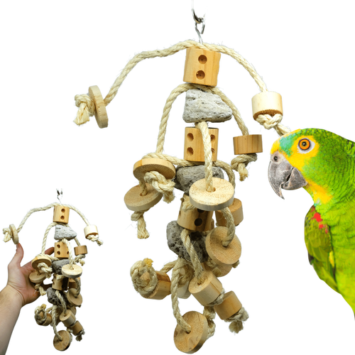 Bonka Bird Toys 2593 Java Stone Stepper Pumice Wood Parrot Cage Toy - Picture 6 of 7