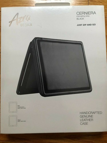 Neu im Karton schönes weiches schwarzes Leder SENA Reißverschlussbuch für jedes 8 Zoll x 10 Zoll Tablet