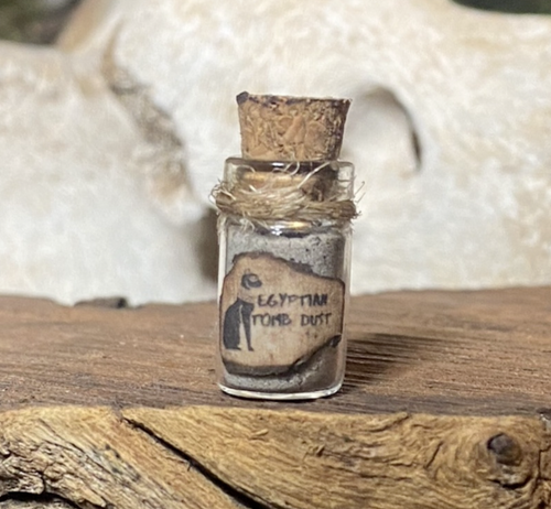 1:12 Dollhouse Miniature, Haunted Apothecary Potion Jar, Egyptian Tomb Dust, Cat