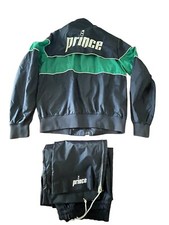 Vintage Prince Tennis Windbreaker Jacket and Pants Blue Green Hood Medium USPTA