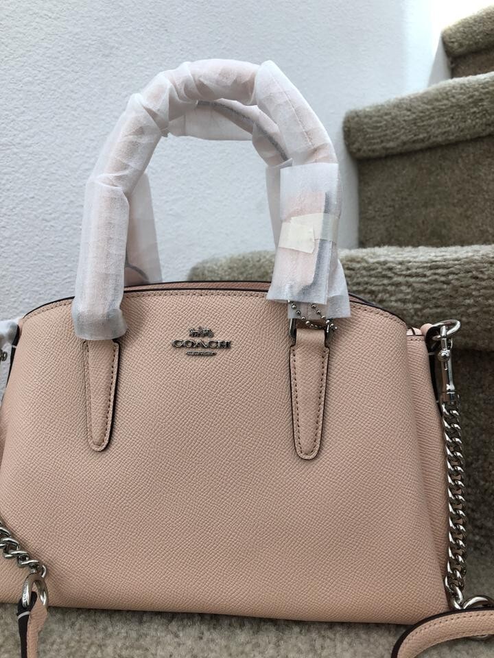 ON SALE) New Coach Carryall Mini Sage F28977 Leather Satchel Bag