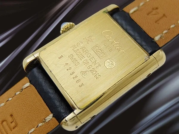 Cartier Must de Tank SM Vermeil Silver 925 Manual Wind Rectangular [NewVideo] - Image 4 of 4