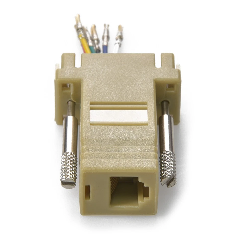 DB9 9-Pin Serial RS232 Female to RJ12/RJ11 Phone Line Jack 6P6C Modular Adapter - Image 3 of 3