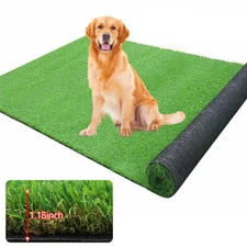Green Artificial Grass Rug 6.6 Ft X 9.8 Ft. Patio Deck Indoor Outdoor Landscape