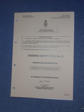 British Army -Field kitchen Number 5 cookset user guide Operating information.