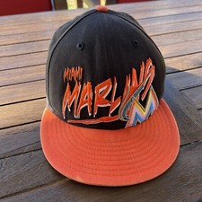 Miami Marlins Hat New Era 9Fifty MLB Snapback Baseball Cap Orange Black One Size