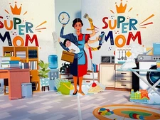 Origami Pop Cards SUPER MOM Incredible Multitasking Abilities 3D Pop Up
