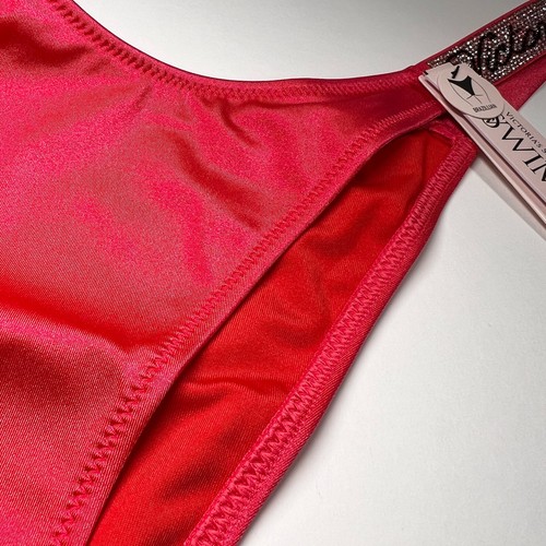 Victoria Secret 36C L Bombshell Push Up Top Bikini Set LOGO Shine Strap Pink - Picture 14 of 14