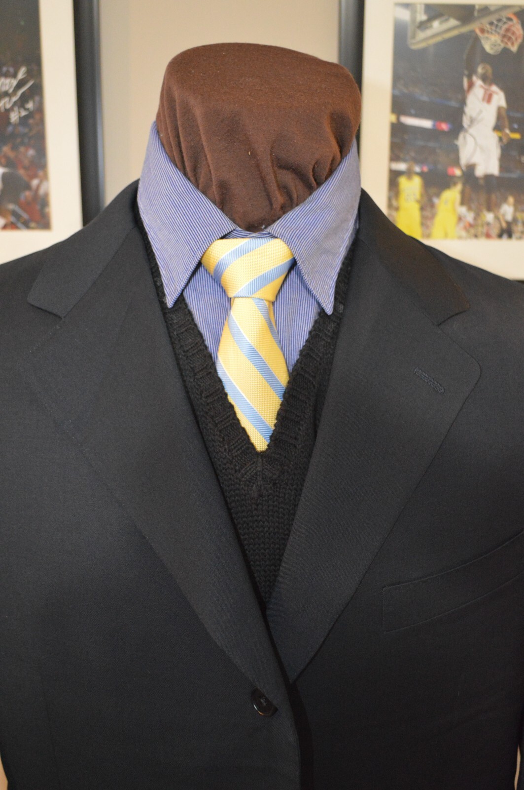 Canali three button solid navy blue wool sport co… - image 1