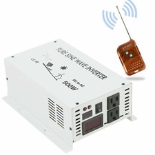 500W Pure Sine Wave Car Power Inverter 12/24V DC to 110/220V AC Remote Switch