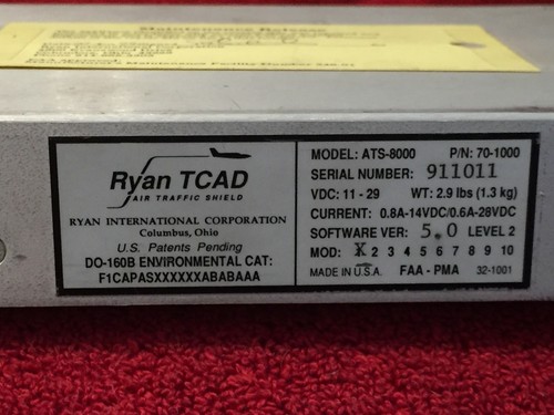 RYAN TCAD ATS 8000 AIR TRAFFIC UNIT P/N 70-1000 WITH TRAY - Picture 7 of 9