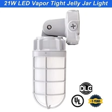 21W LED Vapor Tight Jelly Jar Light Vapor Proof Ceiling & Wall Mount light IP65