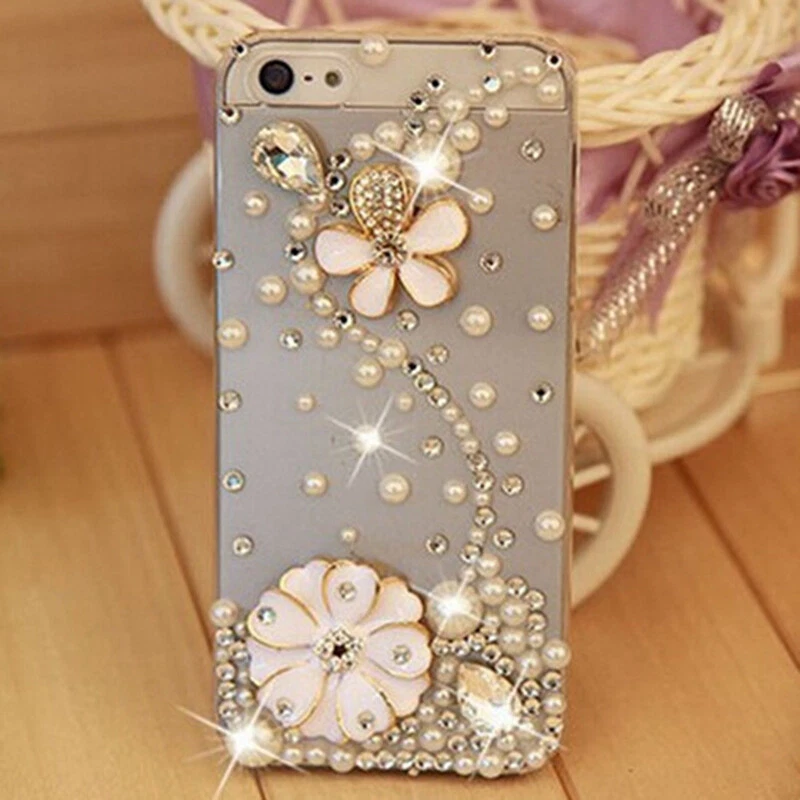 Lindo estuche de diamantes de imitación brillante para iPhone 16 15 14 13 12 11 Pro Max XS XR Foto 2 de 4