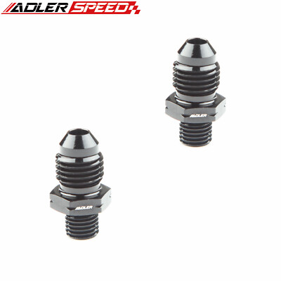 2PC -4AN AN4 Male Flare To M8 x 1.0 Aluminum Straight Fuel Fitting Adapter Black