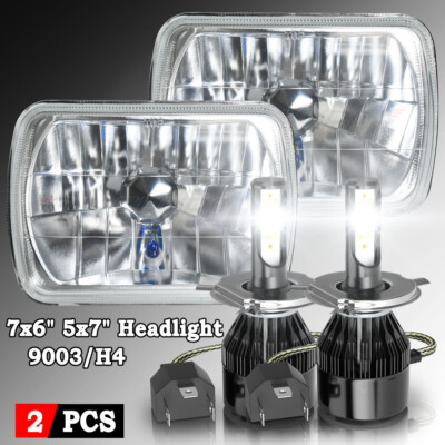 2pcs 100W 5x7'' 7x6 LED Headlight Hi/Lo DRL Beam for Ford E-100 E-150 E-250 E-350