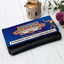 Personalised Tobacco Pouch Old Holborn Lined Baccy Wallet Dad Vintage Gift TB09