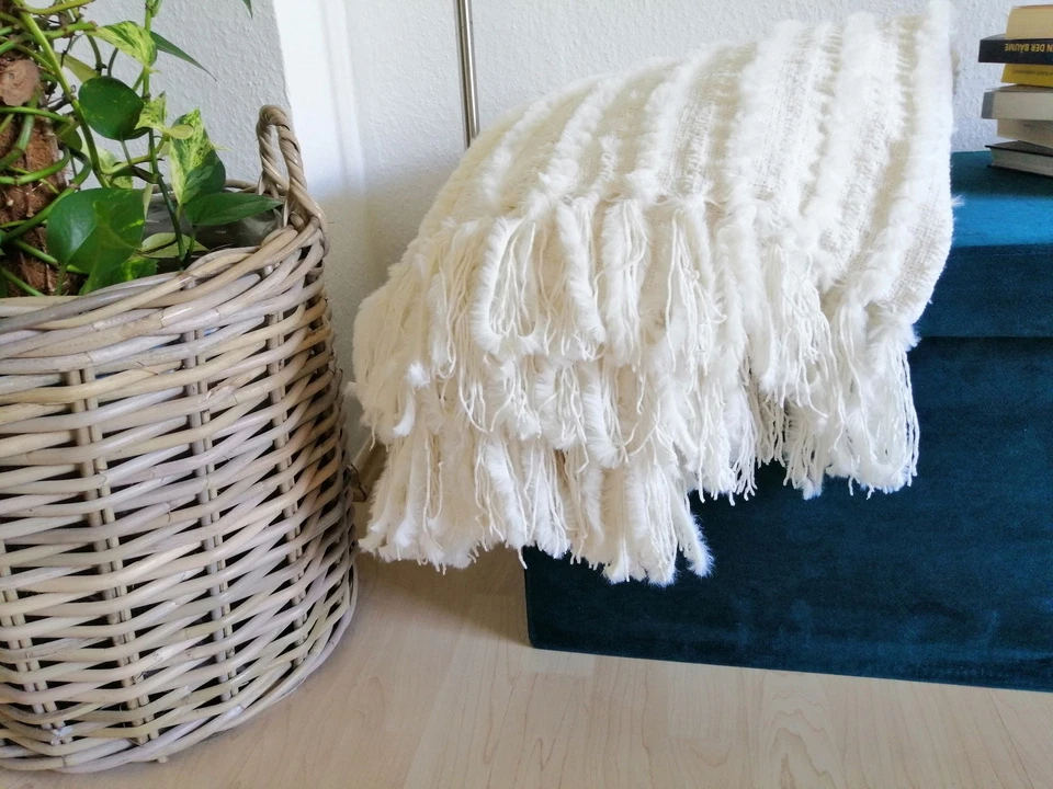 Webpelzdecke Strickdecke Zopfemuster Kuscheldecke Plaid 130x170 Nala creme 40139 - Bild 3 von 4