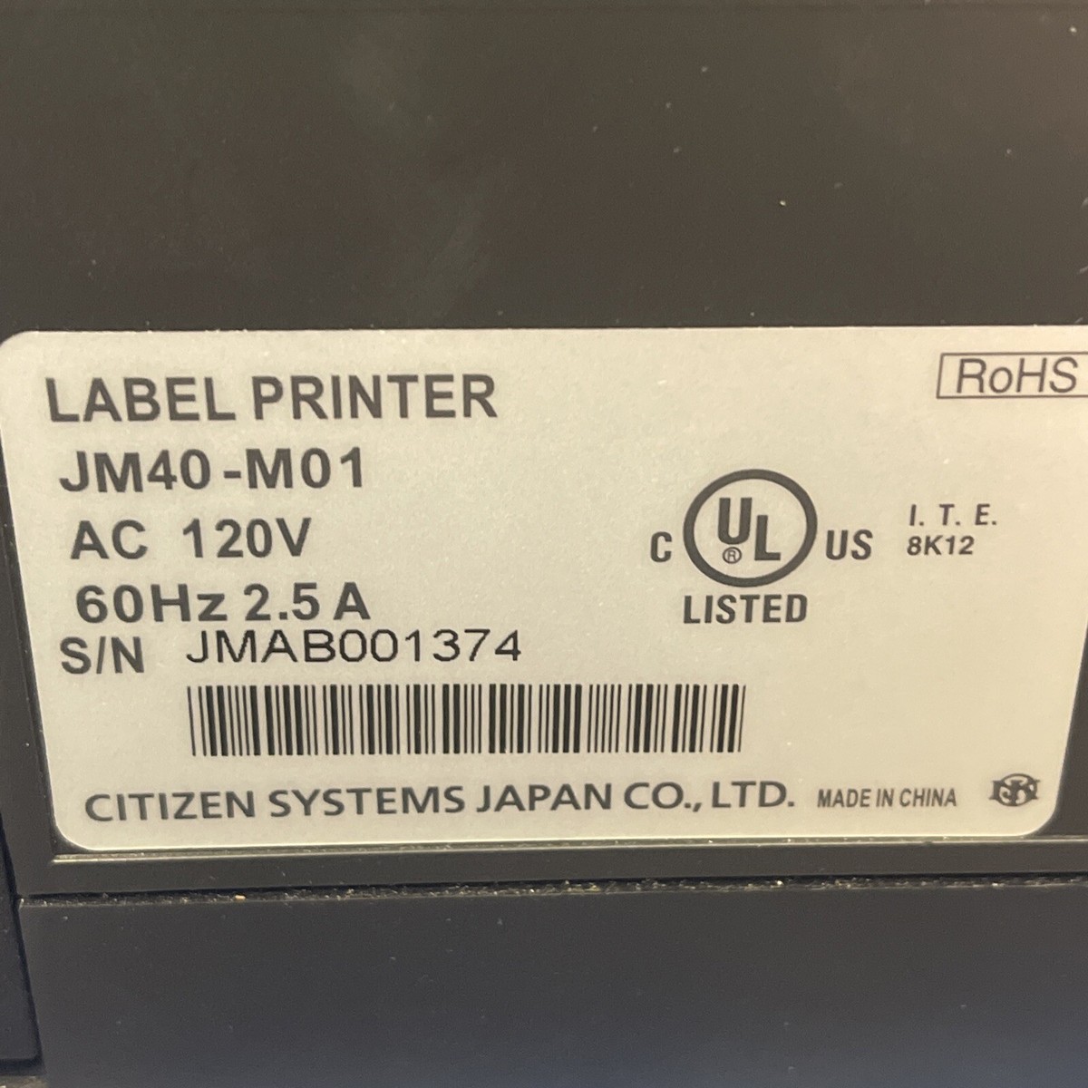Citizen CL-S621 Label Thermal Printer JM40-M01 47239001897| eBay