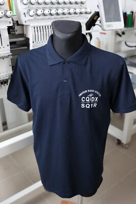 Amateurfunkzeichen und CQDX Hochwertiges Polo-shirt für Amateurfunker Stickerei - Bild 1 von 4