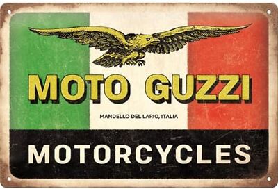 Nostalgic-Art - Blechschild 20 x 30cm - Moto Guzzi - Motorcycles Italia