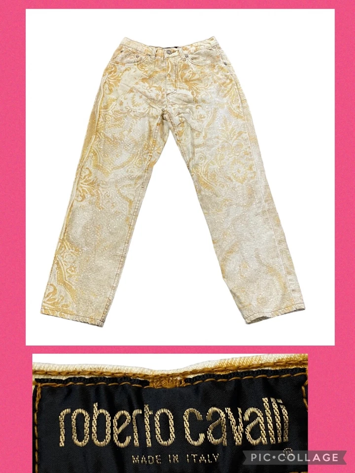 Jeans brillantes vintage ROBERTO CAVALLI AÑOS 90 Streetwear Denim aprox. W28xL27,25 Sm Foto 2 de 4
