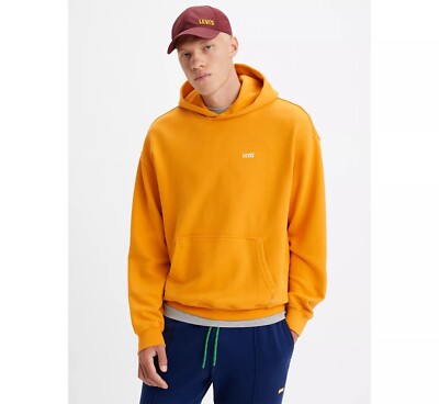 Levi's Gold Tab Hoodie Sweatshirt Men's Small Yellow Pullover Hooded Sweater